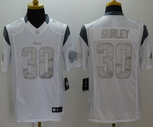 Nike Rams #30 Todd Gurley White Men's Stitched NFL Limited Platinum Jersey