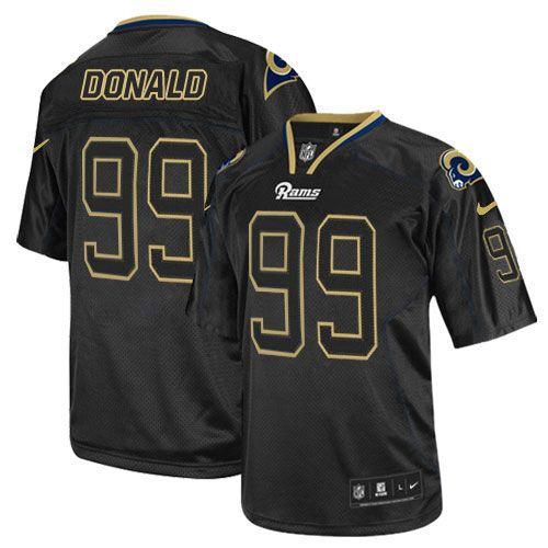 Nike Rams #99 Aaron Donald Lights Out Black Men's Stitched NFL Elite Jersey - Click Image to Close