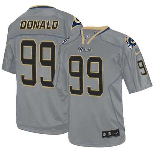 Nike Rams #99 Aaron Donald Lights Out Grey Men's Stitched NFL Elite Jersey - Click Image to Close