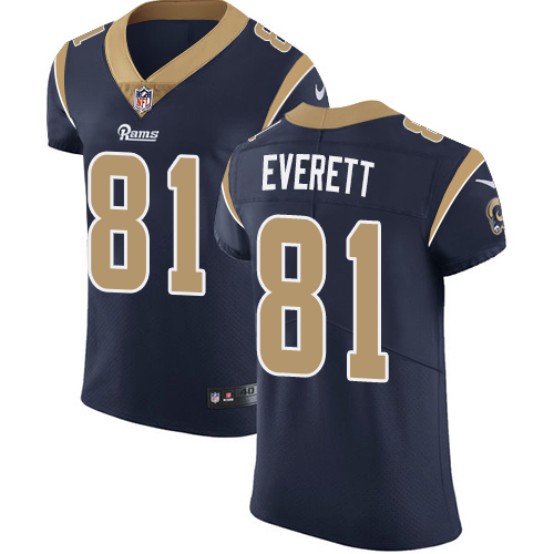 Nike Rams #81 Gerald Everett Navy Blue Team Color Men's Stitched NFL Vapor Untouchable Elite Jersey - Click Image to Close