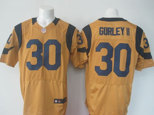 Nike Rams #30 Todd Gurley II Gold Men's Stitched NFL Elite Rush Jersey