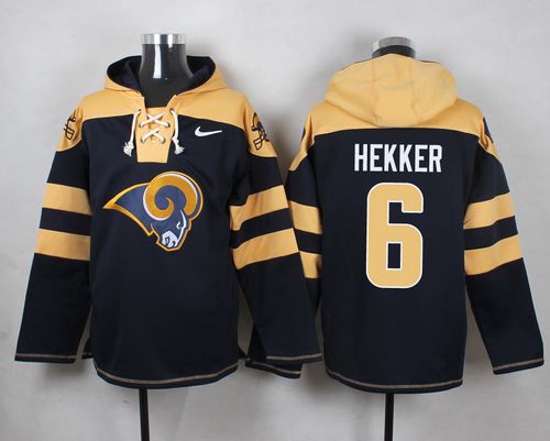 Nike Rams #6 Johnny Hekker Navy Blue Player Pullover NFL Hoodie - Click Image to Close