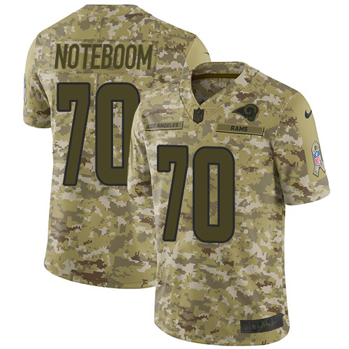 Nike Rams #70 Joseph Noteboom Camo Men's Stitched NFL Limited 2018 Salute To Service Jersey - Click Image to Close