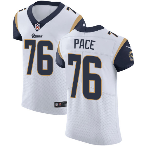 Nike Rams #76 Orlando Pace White Men's Stitched NFL Vapor Untouchable Elite Jersey