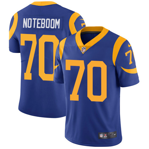 Nike Rams #70 Joseph Noteboom Royal Blue Alternate Men's Stitched NFL Vapor Untouchable Limited Jersey - Click Image to Close