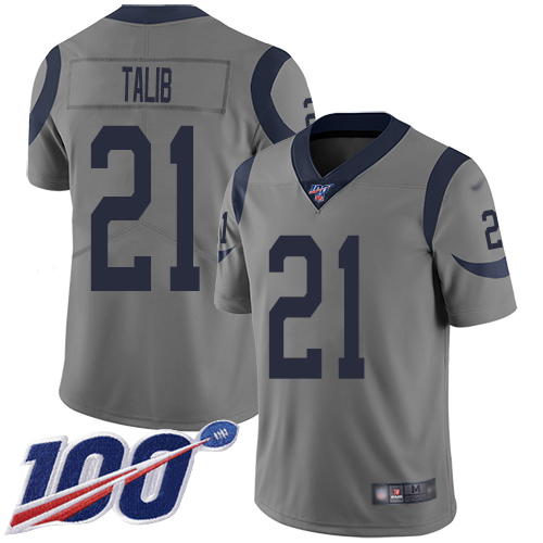 Rams #21 Aqib Talib Gray Men's Stitched Football Limited Inverted Legend 100th Season Jersey