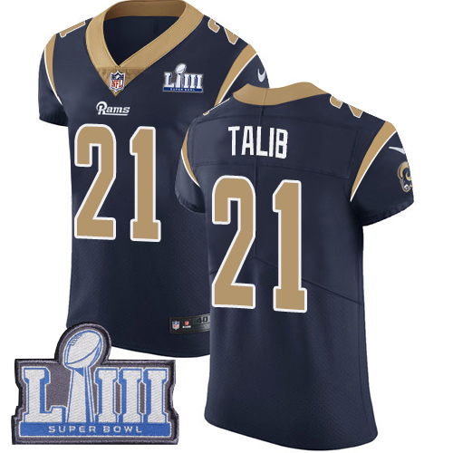 Nike Rams #21 Aqib Talib Navy Blue Team Color Super Bowl LIII Bound Men's Stitched NFL Vapor Untouchable Elite Jersey - Click Image to Close