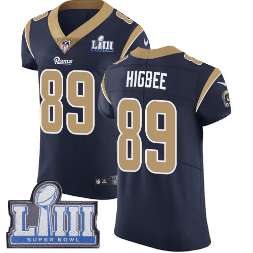 Nike Rams #89 Tyler Higbee Navy Blue Team Color Super Bowl LIII Bound Men's Stitched NFL Vapor Untouchable Elite Jersey - Click Image to Close