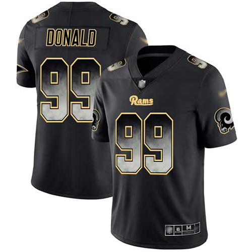 Rams #99 Aaron Donald Black Men's Stitched Football Vapor Untouchable Limited Smoke Fashion Jersey