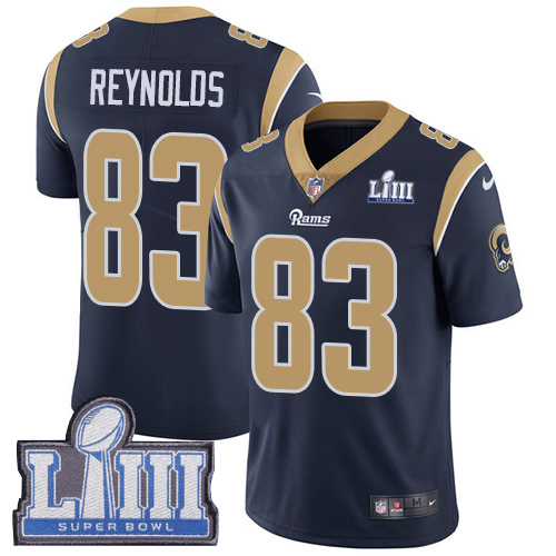 Nike Rams #83 Josh Reynolds Navy Blue Team Color Super Bowl LIII Bound Men's Stitched NFL Vapor Untouchable Limited Jersey - Click Image to Close