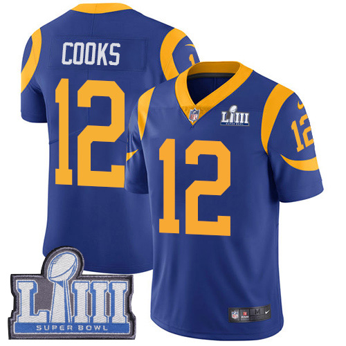 Nike Rams #12 Brandin Cooks Royal Blue Alternate Super Bowl LIII Bound Men's Stitched NFL Vapor Untouchable Limited Jersey