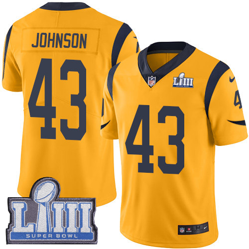 Nike Rams #43 John Johnson Gold Super Bowl LIII Bound Men's Stitched NFL Limited Rush Jersey - Click Image to Close