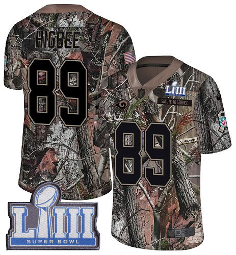 Nike Rams #89 Tyler Higbee Camo Super Bowl LIII Bound Men's Stitched NFL Limited Rush Realtree Jersey