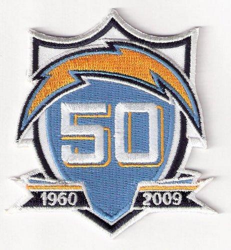 Stitched Los Angeles Chargers 50th Anniversary Jersey Patch