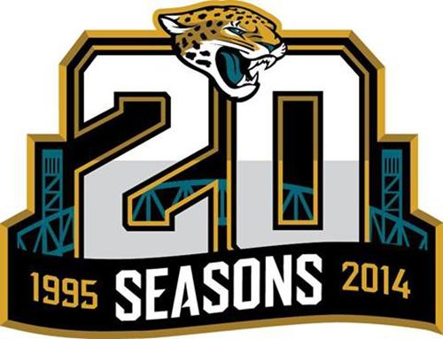 Stitched NFL Jacksonville Jaguars 1995-2014 20TH Season Jersey Patch