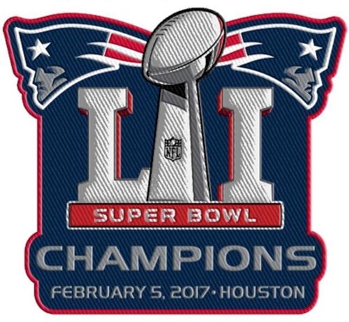 Stitched 2017 New England Patriots Super Bowl LI Champions Jersey Patch - Click Image to Close