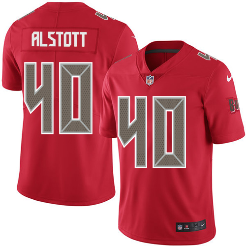 Nike Buccaneers #40 Mike Alstott Red Men's Stitched NFL Limited Rush Jersey - Click Image to Close