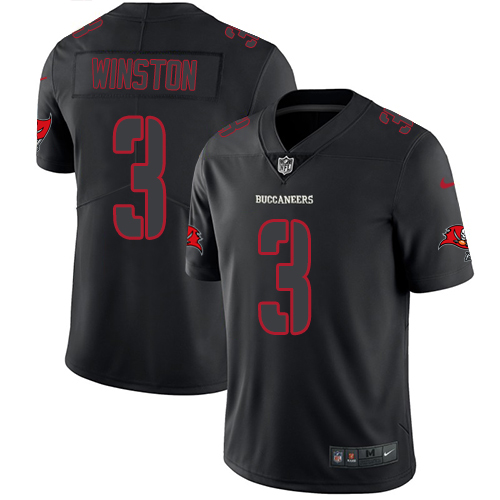 Nike Buccaneers #3 Jameis Winston Black Men's Stitched NFL Limited Rush Impact Jersey