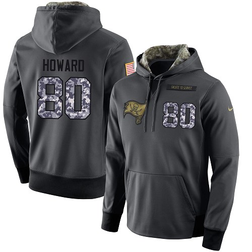 NFL Men's Nike Tampa Bay Buccaneers #80 O. J. Howard Stitched Black Anthracite Salute to Service Player Performance Hoodie