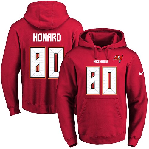 Nike Buccaneers #80 O. J. Howard Red Name & Number Pullover NFL Hoodie - Click Image to Close