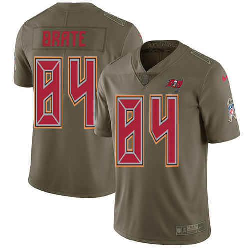 Nike Buccaneers #84 Cameron Brate Olive Men's Stitched NFL Limited 2017 Salute To Service Jersey - Click Image to Close