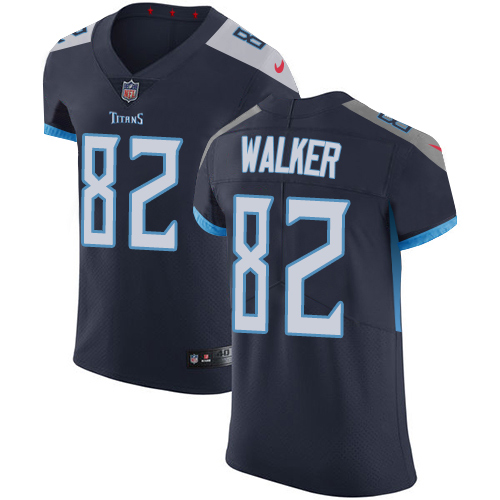 Nike Titans #82 Delanie Walker Navy Blue Team Color Men's Stitched NFL Vapor Untouchable Elite Jersey - Click Image to Close