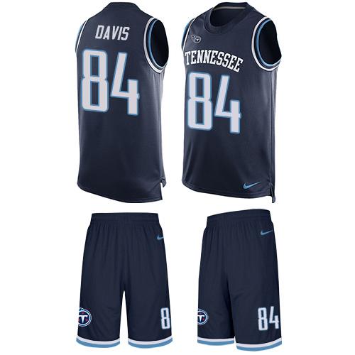 Nike Titans #84 Corey Davis Navy Blue Team Color Men's Stitched NFL Limited Tank Top Suit Jersey - Click Image to Close