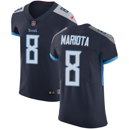 Nike Titans #8 Marcus Mariota Navy Blue Team Color Men's Stitched NFL Vapor Untouchable Elite Jersey