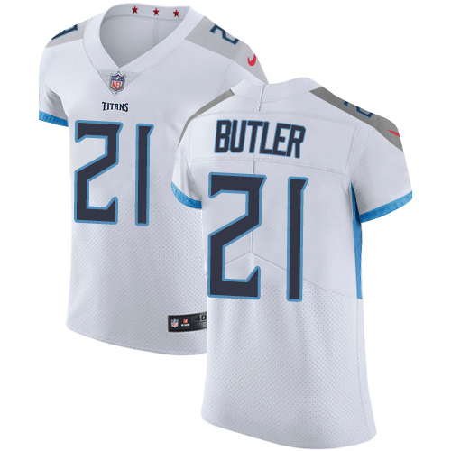 Nike Titans #21 Malcolm Butler White Men's Stitched NFL Vapor Untouchable Elite Jersey - Click Image to Close