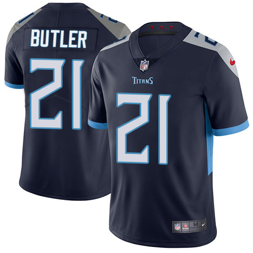 Nike Titans #21 Malcolm Butler Navy Blue Team Color Men's Stitched NFL Vapor Untouchable Limited Jersey