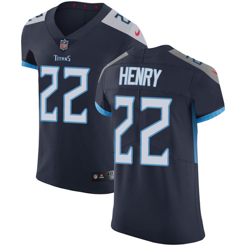 Nike Titans #22 Derrick Henry Navy Blue Team Color Men's Stitched NFL Vapor Untouchable Elite Jersey