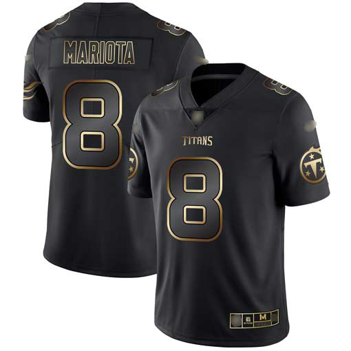 Titans #8 Marcus Mariota Black/Gold Men's Stitched Football Vapor Untouchable Limited Jersey