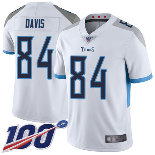 Titans #84 Corey Davis White Men's Stitched Football 100th Season Vapor Limited Jersey - Click Image to Close