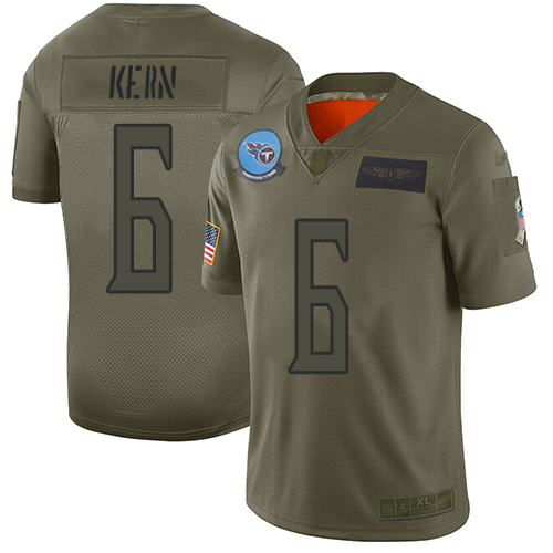 Titans #6 Brett Kern Camo Men's Stitched Football Limited 2019 Salute To Service Jersey