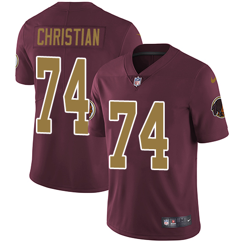 Nike Redskins #74 Geron Christian Burgundy Red Alternate Men's Stitched NFL Vapor Untouchable Limited Jersey