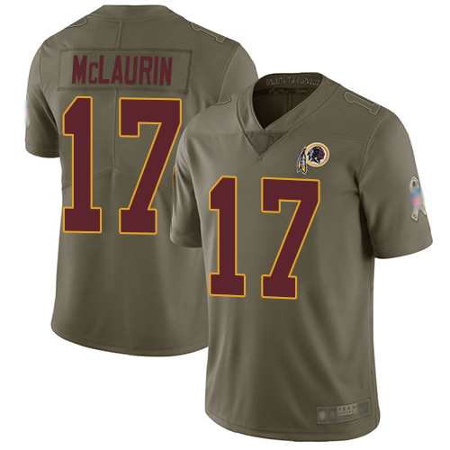 Redskins #17 Terry McLaurin Olive Men's Stitched Football Limited 2017 Salute To Service Jersey - Click Image to Close