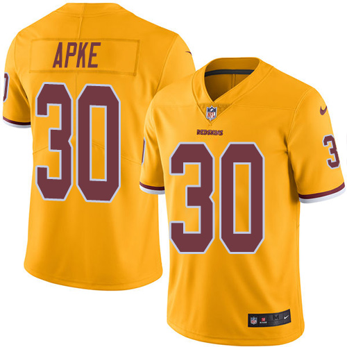 Nike Redskins #30 Troy Apke Gold Men's Stitched NFL Limited Rush Jersey - Click Image to Close