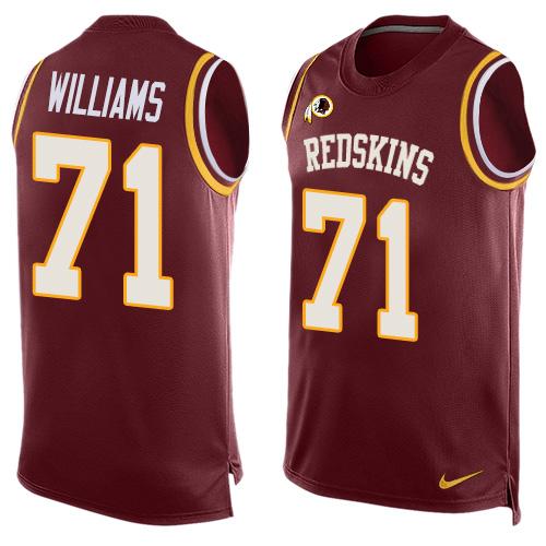 Nike Redskins #71 Trent Williams Burgundy Red Team Color Men's Stitched NFL Limited Tank Top Jersey