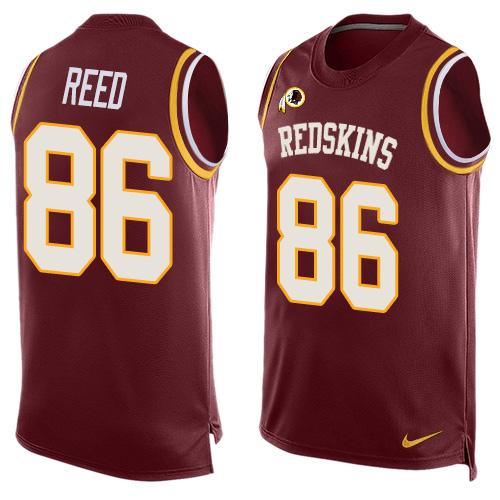 Nike Redskins #86 Jordan Reed Burgundy Red Team Color Men's Stitched NFL Limited Tank Top Jersey