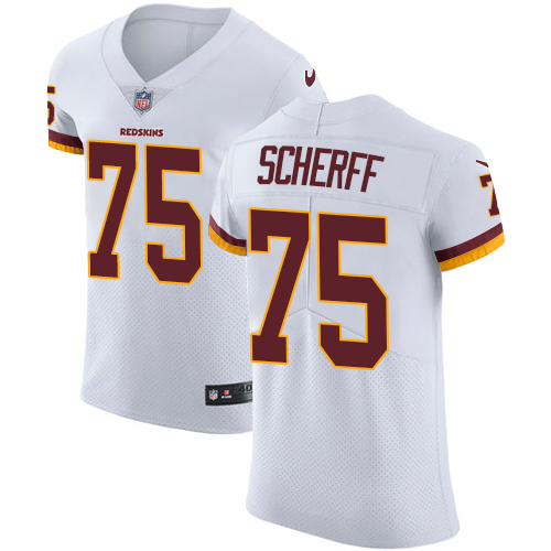 Nike Redskins #75 Brandon Scherff White Men's Stitched NFL Vapor Untouchable Elite Jersey - Click Image to Close