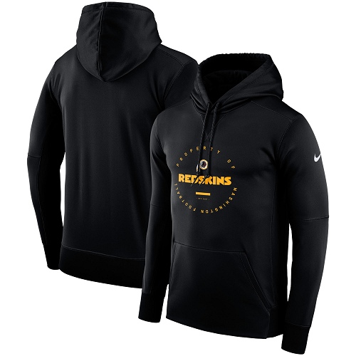 Men's Washington Redskins Nike Black Sideline Property Of Wordmark Logo Performance Pullover Hoodie