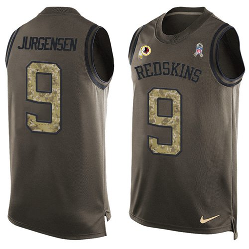 Nike Redskins #9 Sonny Jurgensen Green Men's Stitched NFL Limited Salute To Service Tank Top Jersey