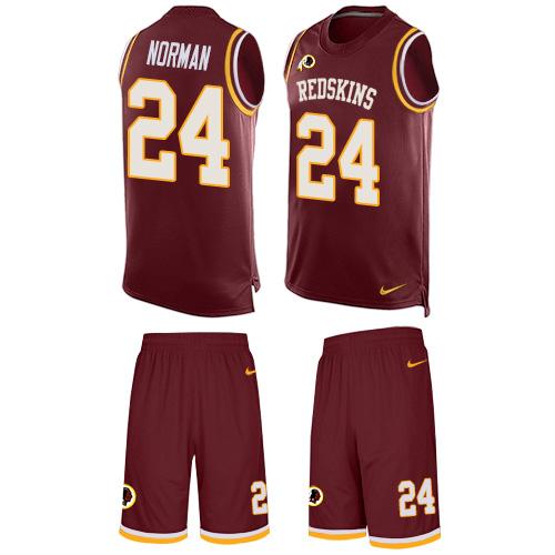 Nike Redskins #24 Josh Norman Burgundy Red Team Color Men's Stitched NFL Limited Tank Top Suit Jersey