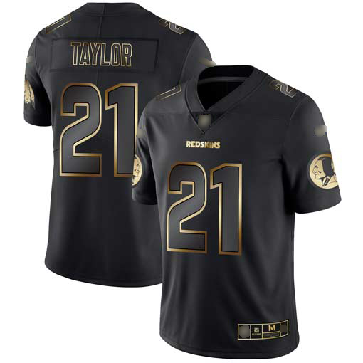 Redskins #21 Sean Taylor Black/Gold Men's Stitched Football Vapor Untouchable Limited Jersey