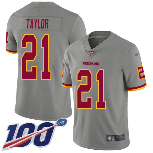 Redskins #21 Sean Taylor Gray Men's Stitched Football Limited Inverted Legend 100th Season Jersey - Click Image to Close