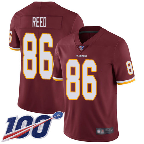 Redskins #86 Jordan Reed Burgundy Red Team Color Men's Stitched Football 100th Season Vapor Limited Jersey