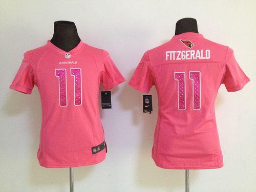 Nike Cardinals #11 Larry Fitzgerald Pink Sweetheart Women's Stitched NFL Elite Jersey