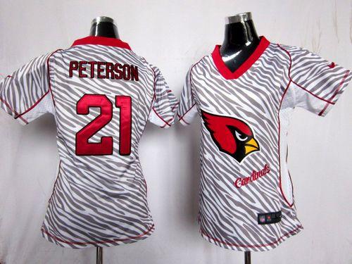 Nike Cardinals #21 Patrick Peterson Zebra Women's Stitched NFL Elite Jersey