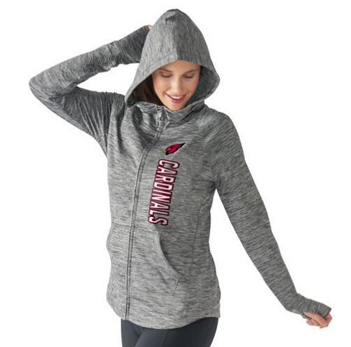 Women's NFL Arizona Cardinals G-III 4Her by Carl Banks Recovery Full-Zip Hoodie Heathered Gray