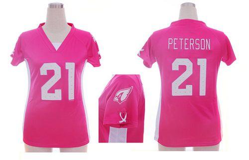 Nike Cardinals #21 Patrick Peterson Pink Draft Him Name & Number Top Women's Stitched NFL Elite Jersey